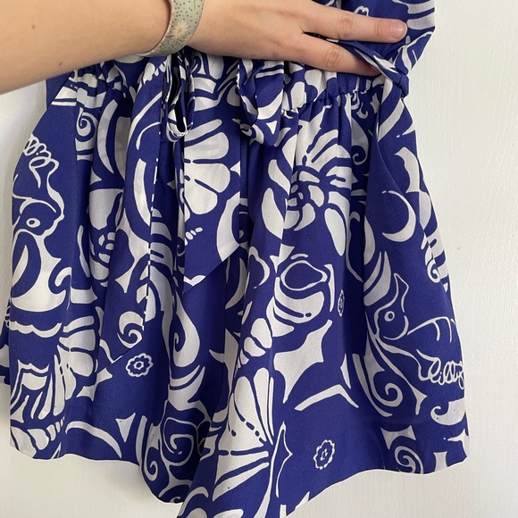 Navy and White Lilly Pulitzer Strapless Romper - Picture 5 of 8